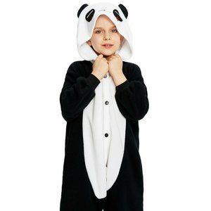 Unisex Kid's Panda Cosplay One-Piece Pajamas- Plus
